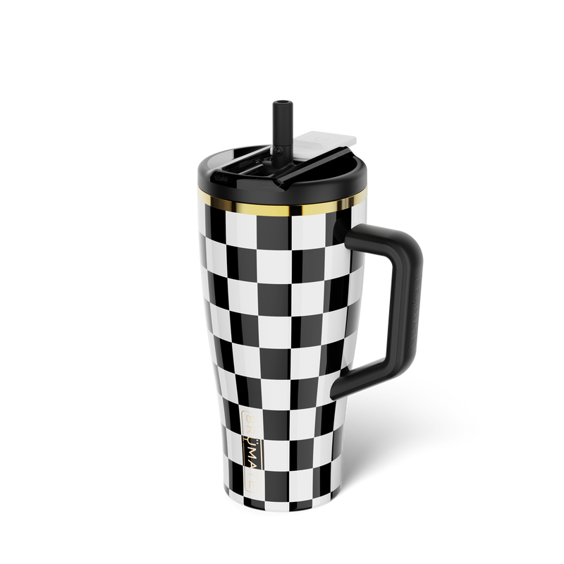 Era Flip 30oz | Black & White Checker - Versatile Wine-Sip