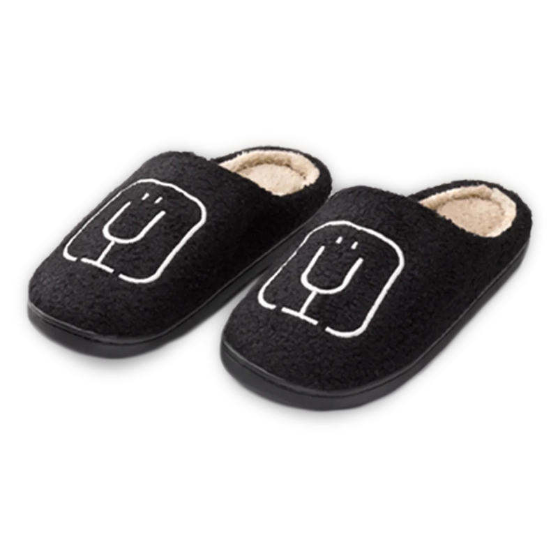 BruMate Fuzzy Slippers | Black - Smart Relaxed-Fit