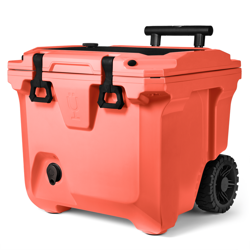 Br Tank 35-Quart Rolling Cooler | Papaya - Casual Ice-Ready