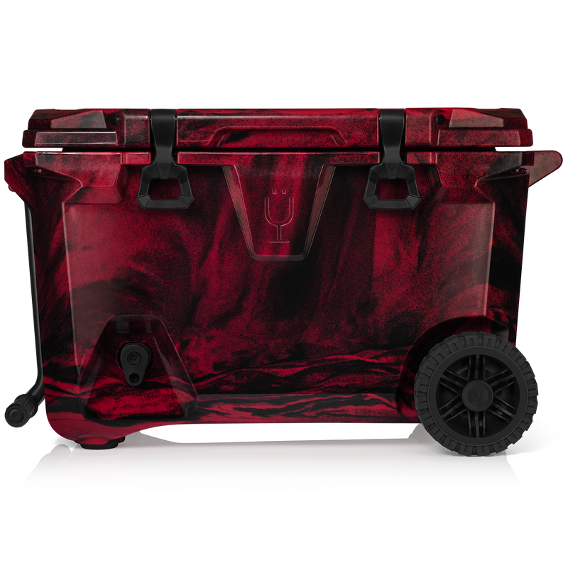Br Tank 55-Quart Rolling Cooler | Red & Black Swirl - Roadtrip Weekend